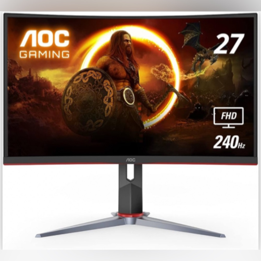 AOC C27G2Z 27" Curved Frameless Ultra-Fast Gaming Monitor, FHD 1080p,0.5ms 240Hz